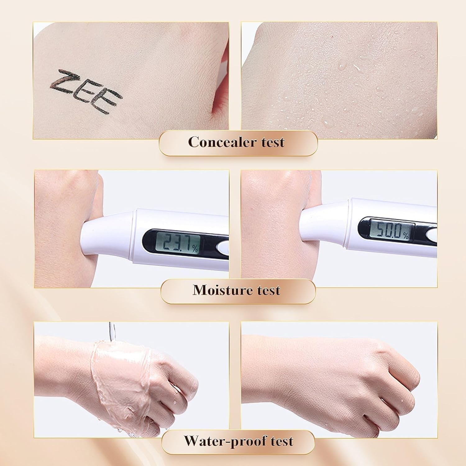 CC Cream Foundation Mushroom Head Air Cushion Face Makeup Moisturizing Concealer Waterproof Oil Control Long-Lasting Nude Makeup Even Skin Tone for All Skin Types (Nature)