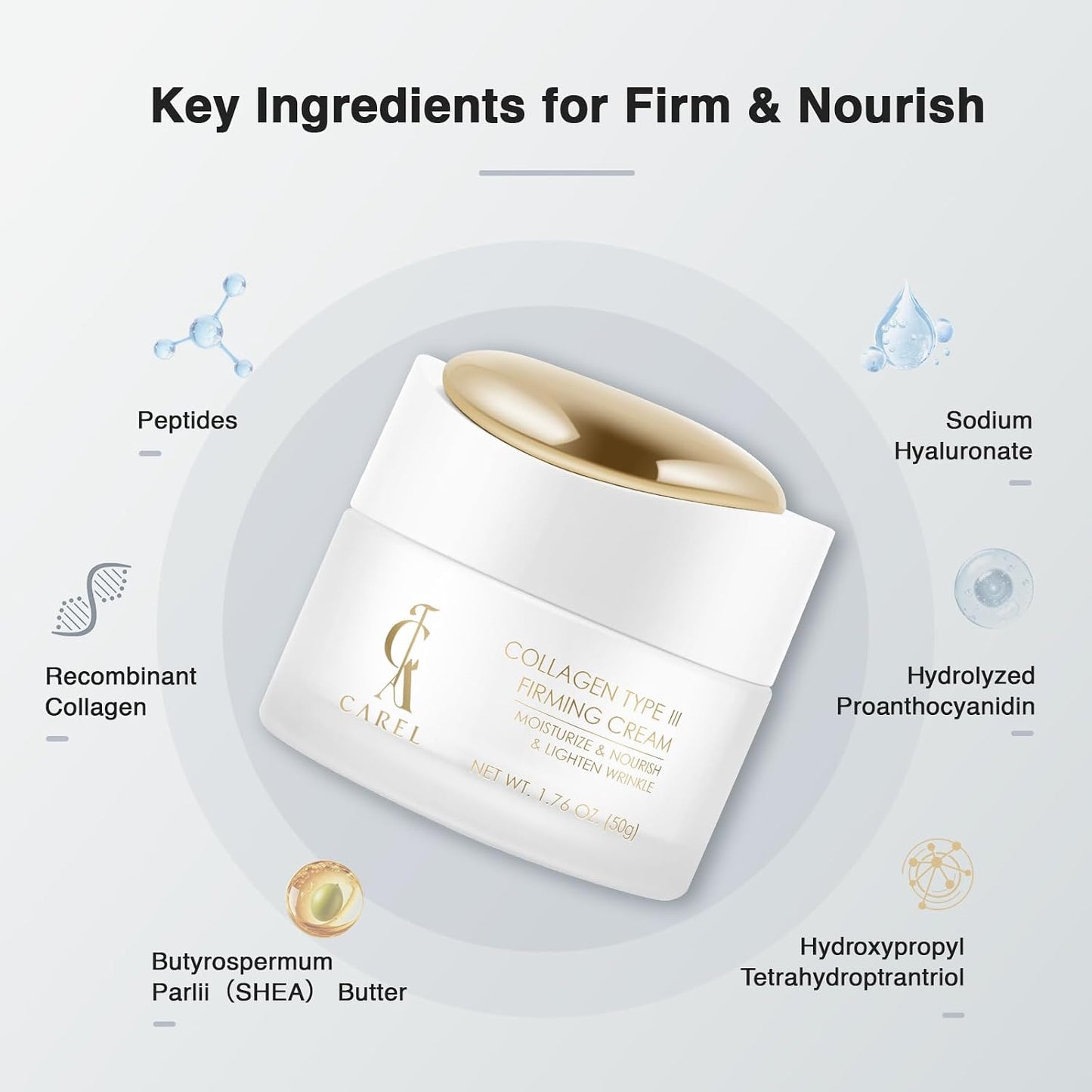 Peptides Collagen Firming Cream, Face Moisturizer with Advanced Peptide Complex and Ceramides for Skin Elasticity