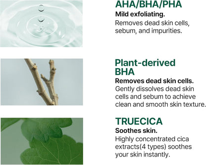 AHA-BHA-PHA Truecica Exfoliating Pads (70Ct)