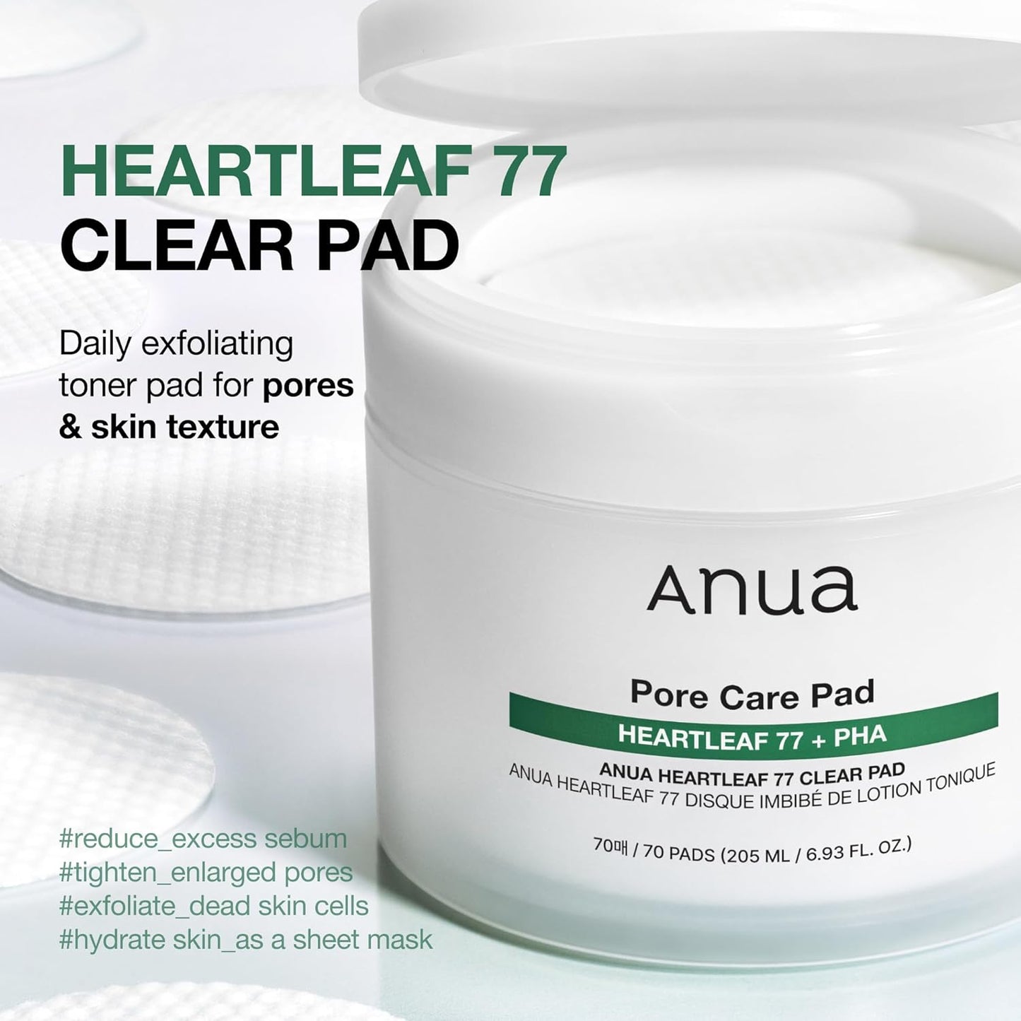 Heartleaf 77 Clear Pad Toner Pads (70Ct)