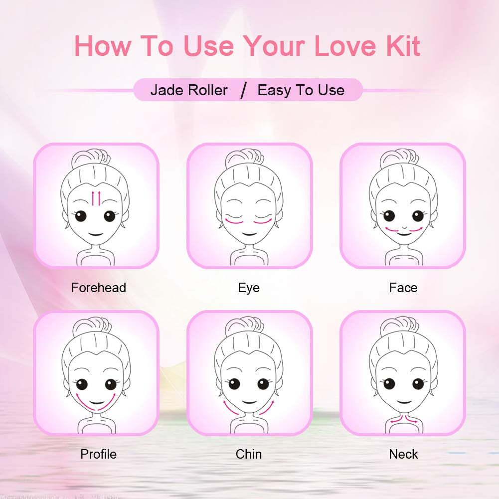 Jade & Rose Quartz Facial Roller Set